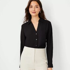 Ann Taylor Petite Satin Essential Shirt
